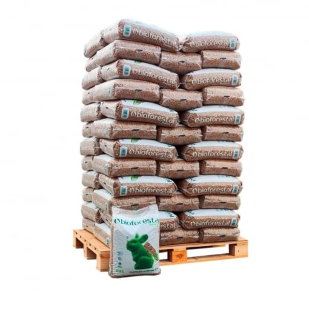 Pallet Saco Pellet 15 kg Biomasa Forestal