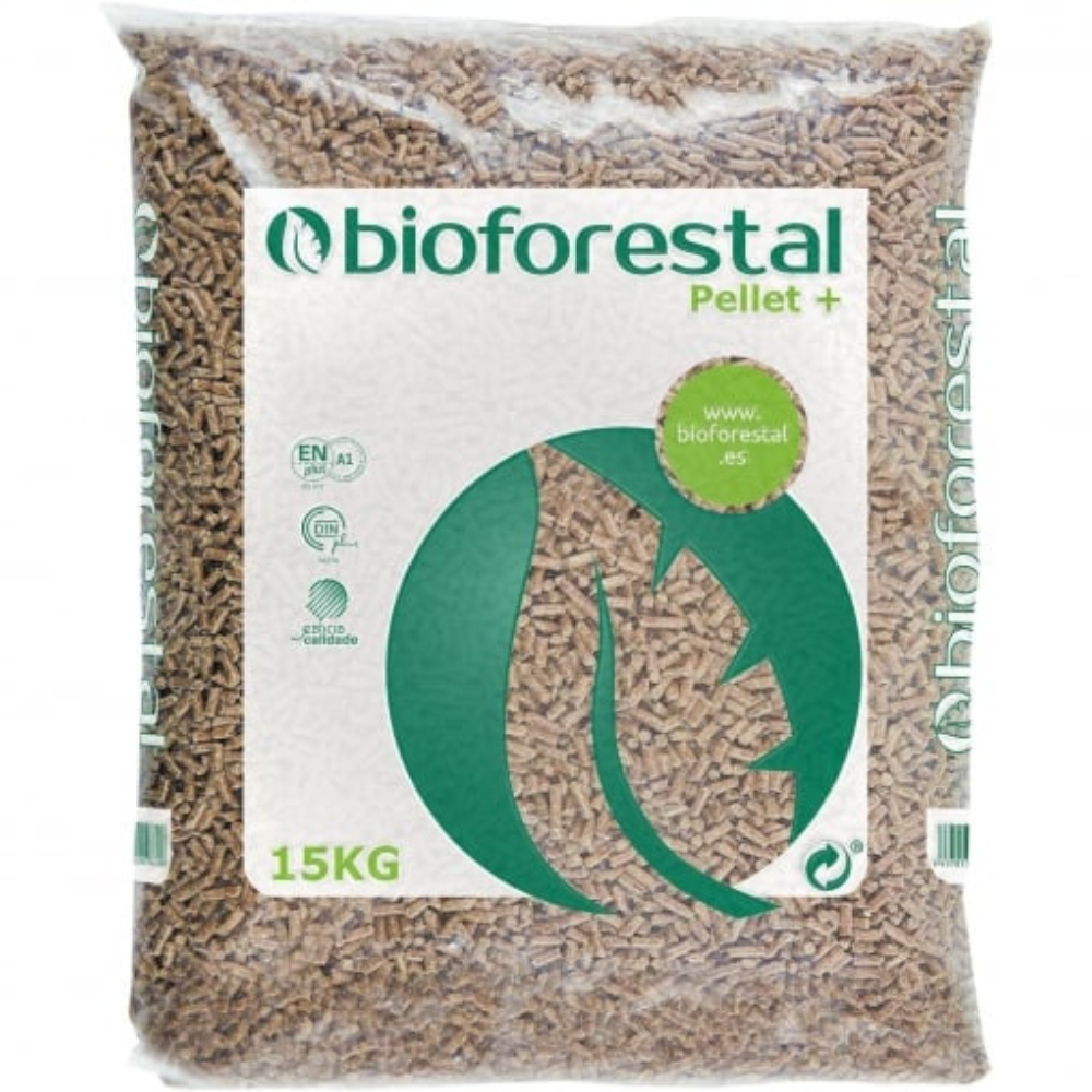 Pallet Saco Pellet 15 kg Biomasa Forestal